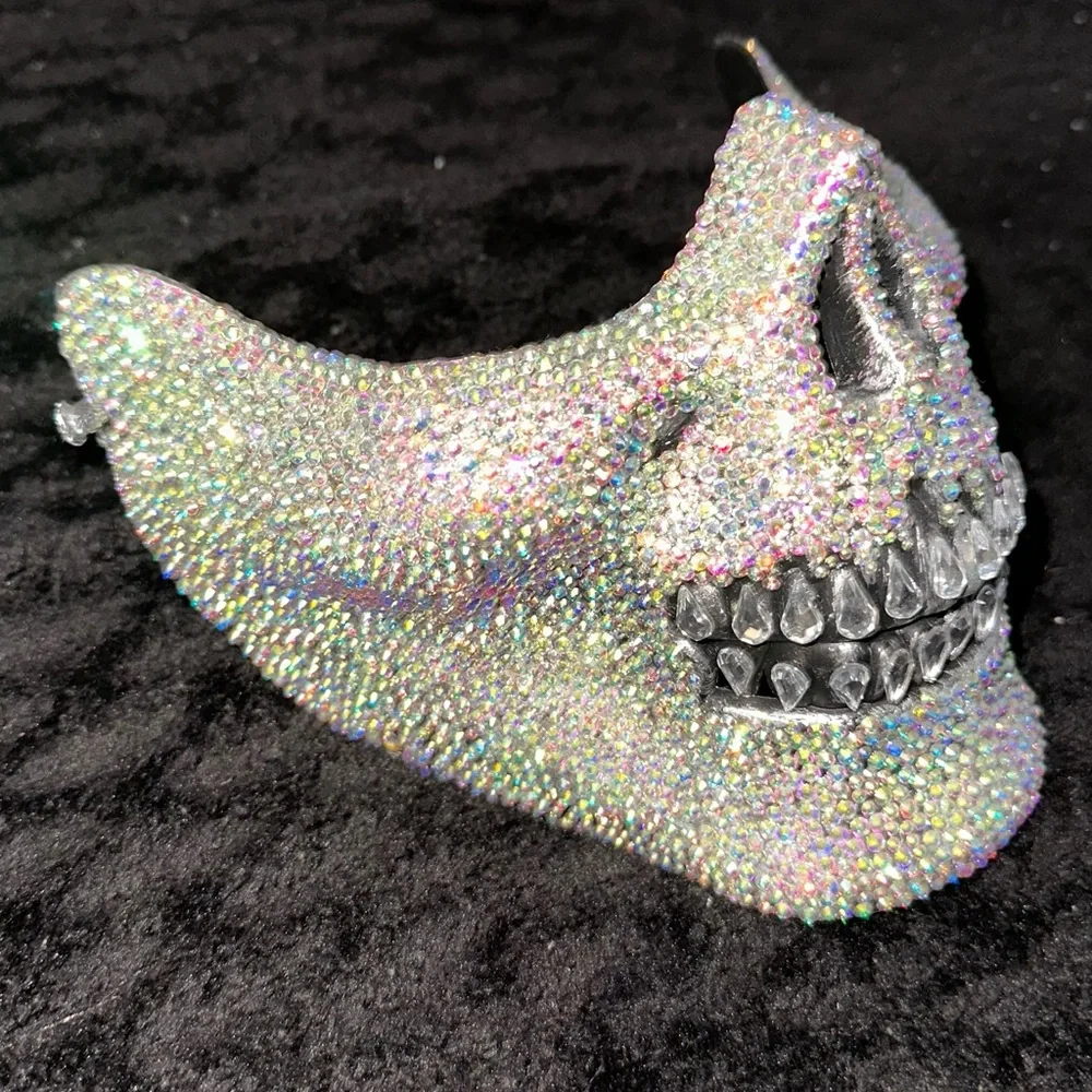 Bejeweled Halloween skull skeleton mask
